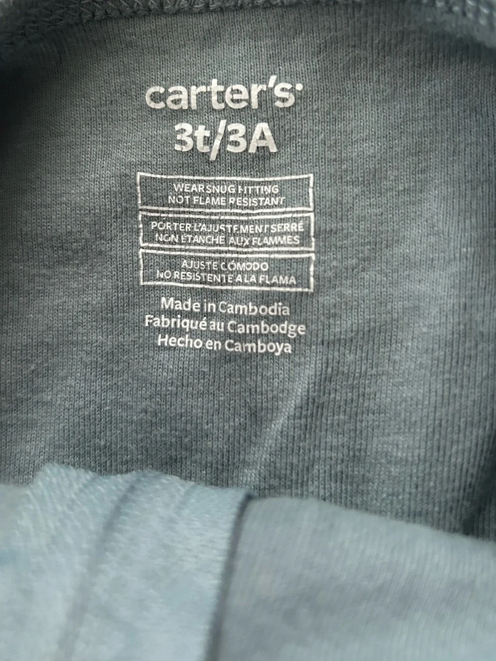 Carters Cotton Footies One piece PJs 3T